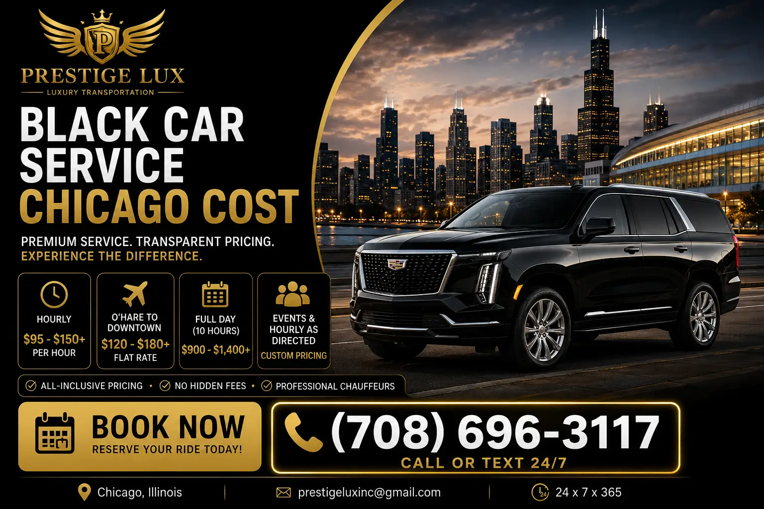 black car service Chicago cost